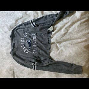 Hollister waffle boyfriend cropped shirt